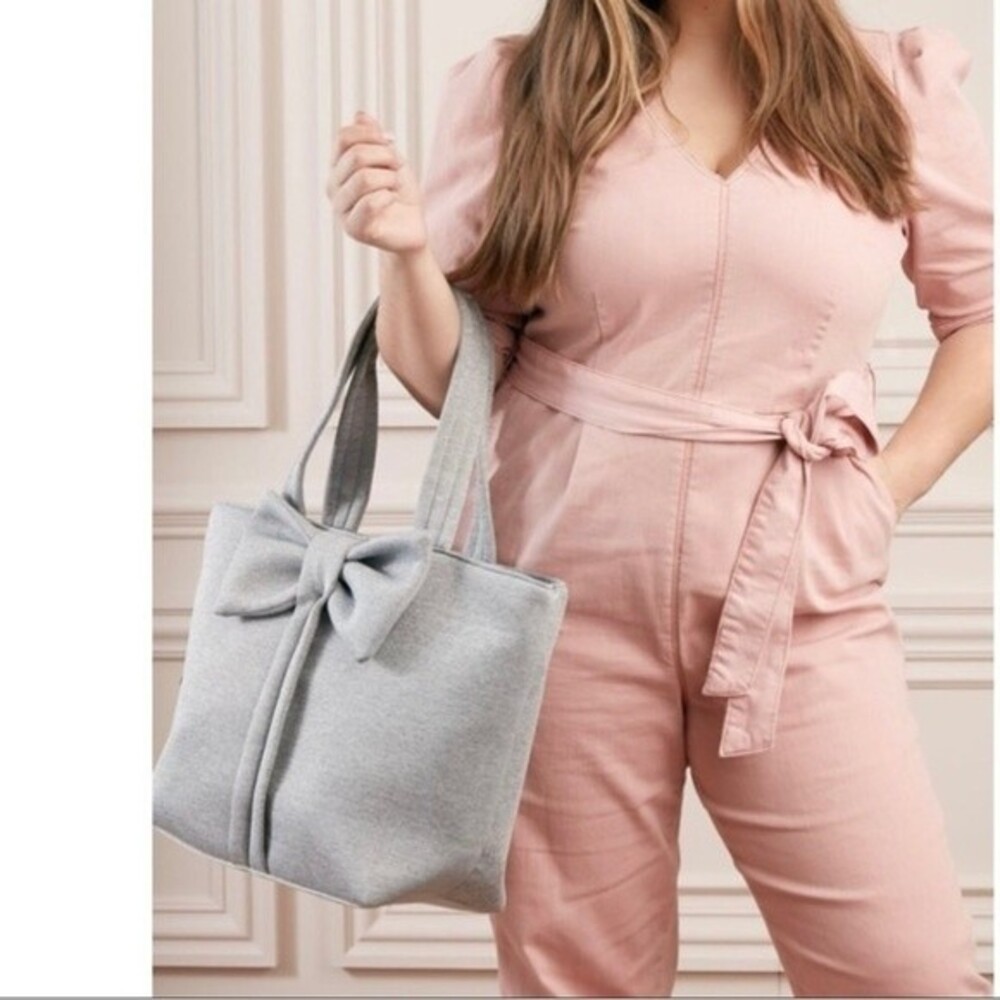 Stella & Dot Crush It Bow Tote - Grey NWOT